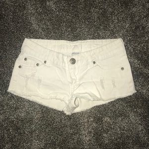 White Blue Asphalt Shorts